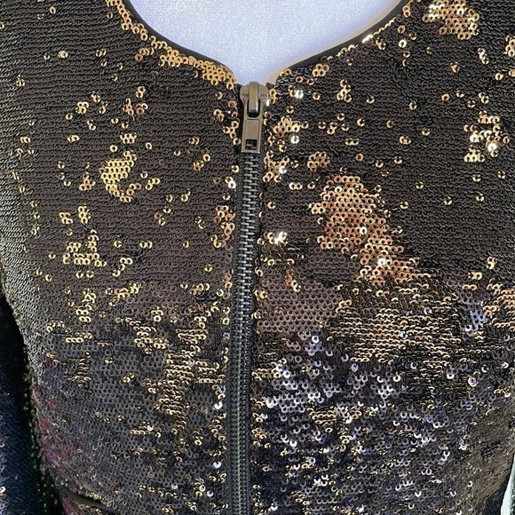 Walter Baker Keisha Black Gold Sequin Jacket - Picture 3 of 8